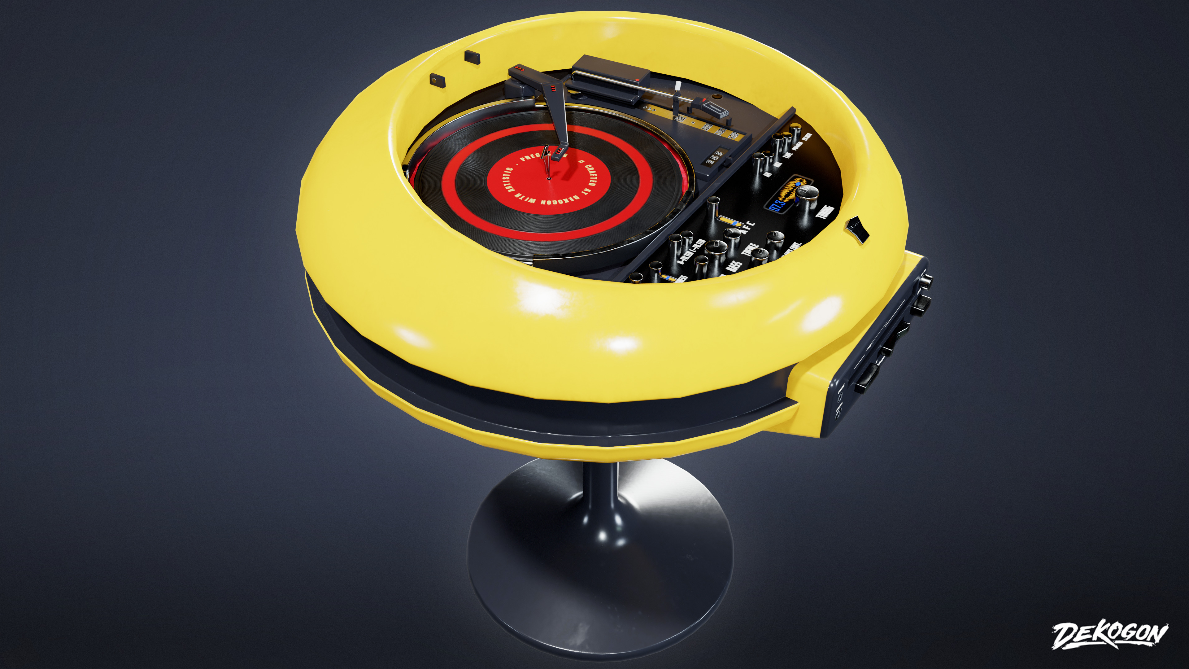 MIDCENTURY - Speaker Set 02 - LOW POLY Low-poly 3D model_8