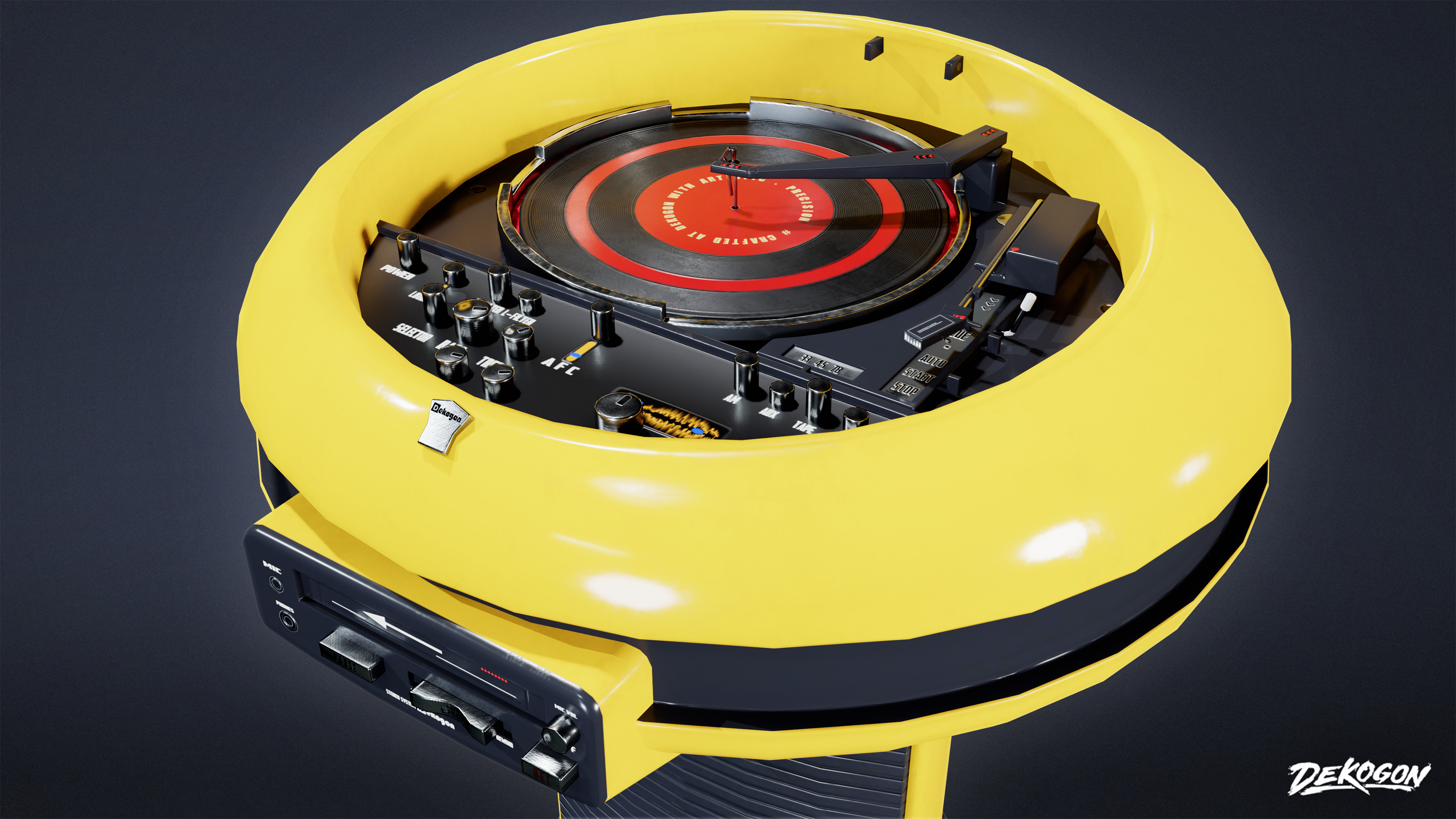 MIDCENTURY - Speaker Set 02 - LOW POLY Low-poly 3D model_6