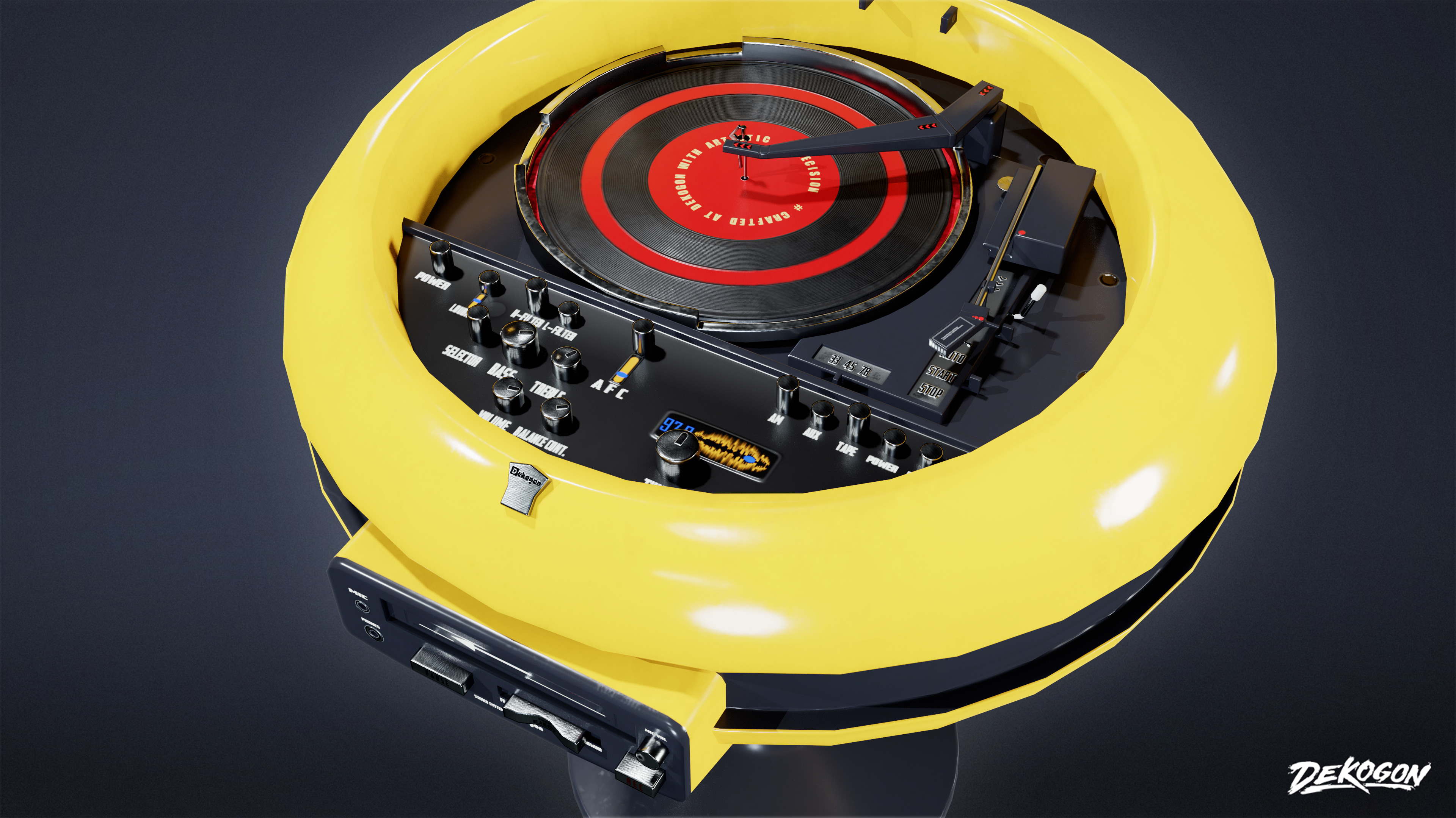 MIDCENTURY - Speaker Set 02 - LOW POLY Low-poly 3D model_9