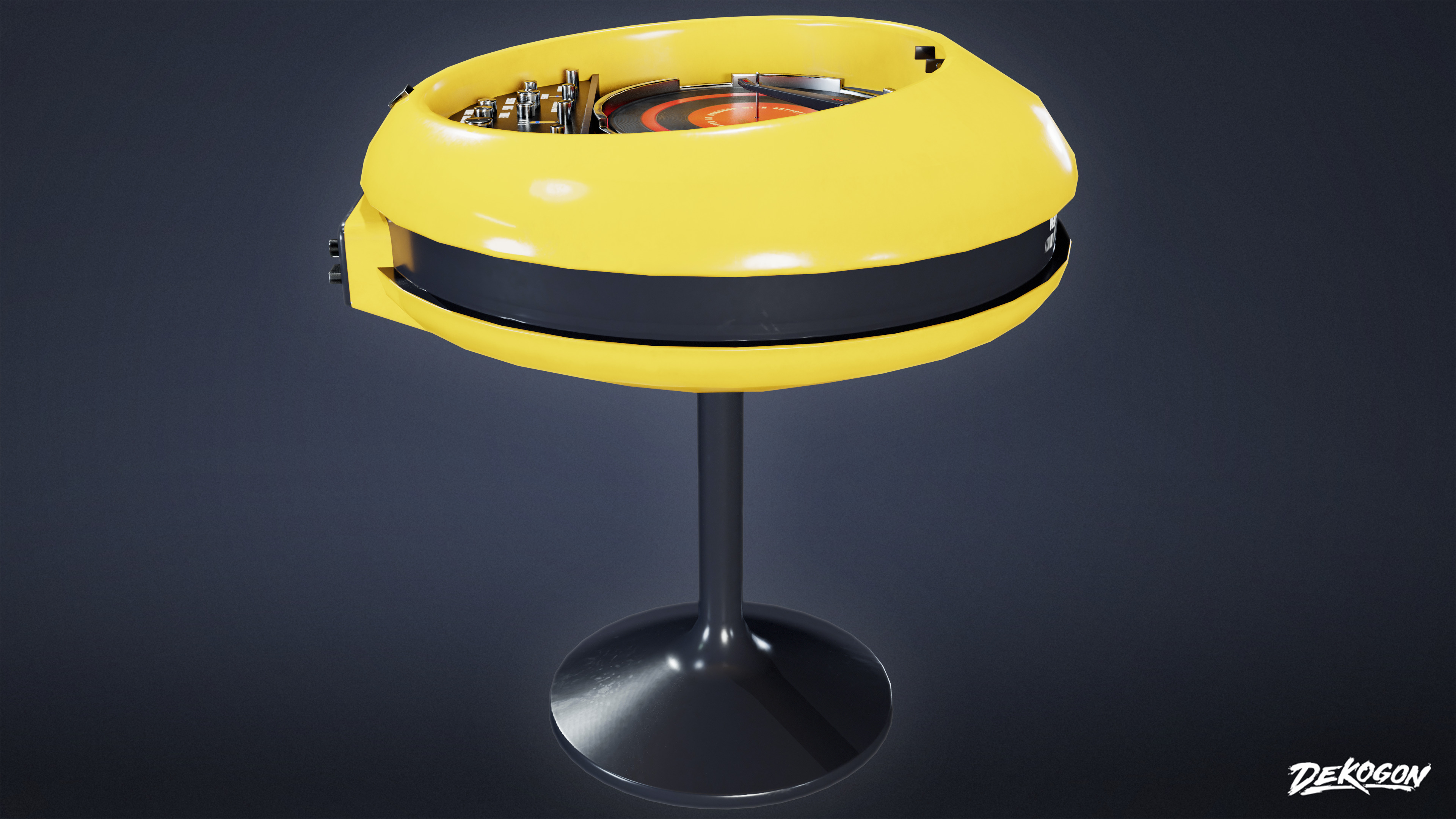 MIDCENTURY - Speaker Set 02 - LOW POLY Low-poly 3D model_4