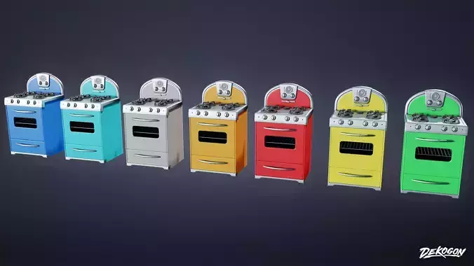 MIDCENTURY - Stove 01 - LOW POLY
