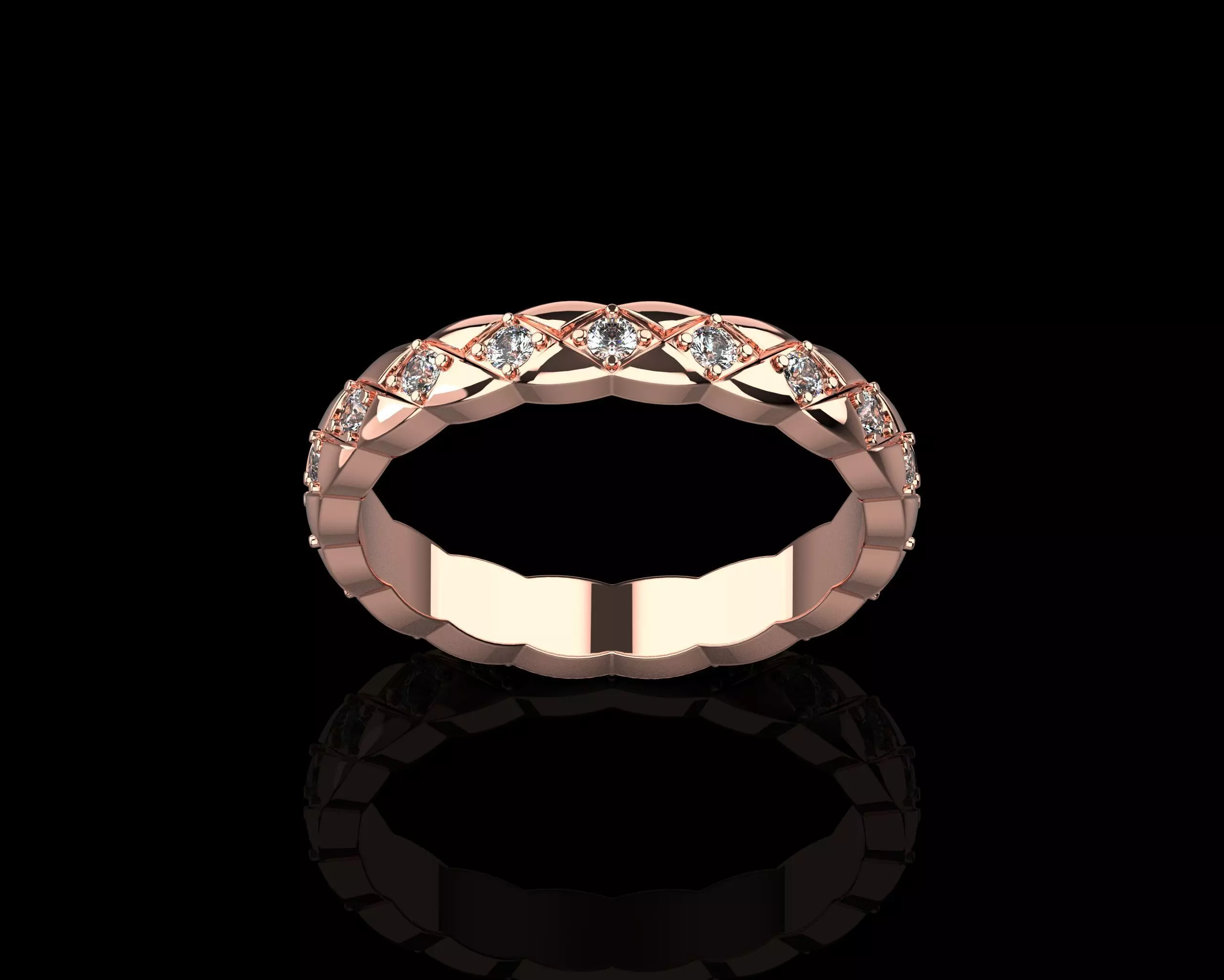 Coco Crush mini ring with diamonds 15 Size N219 3D print model_0