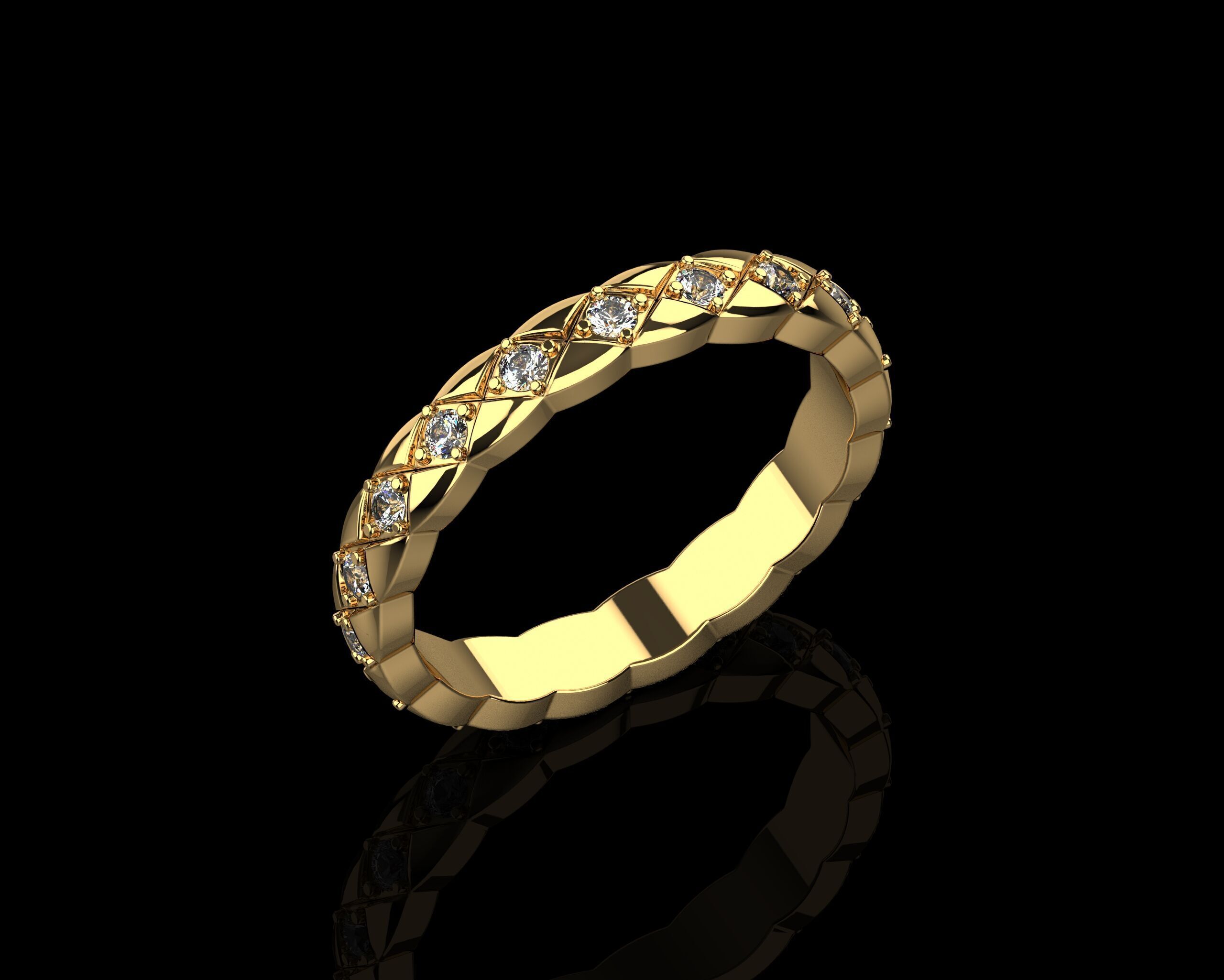 Coco Crush mini ring with diamonds 15 Size N219 3D print model_10