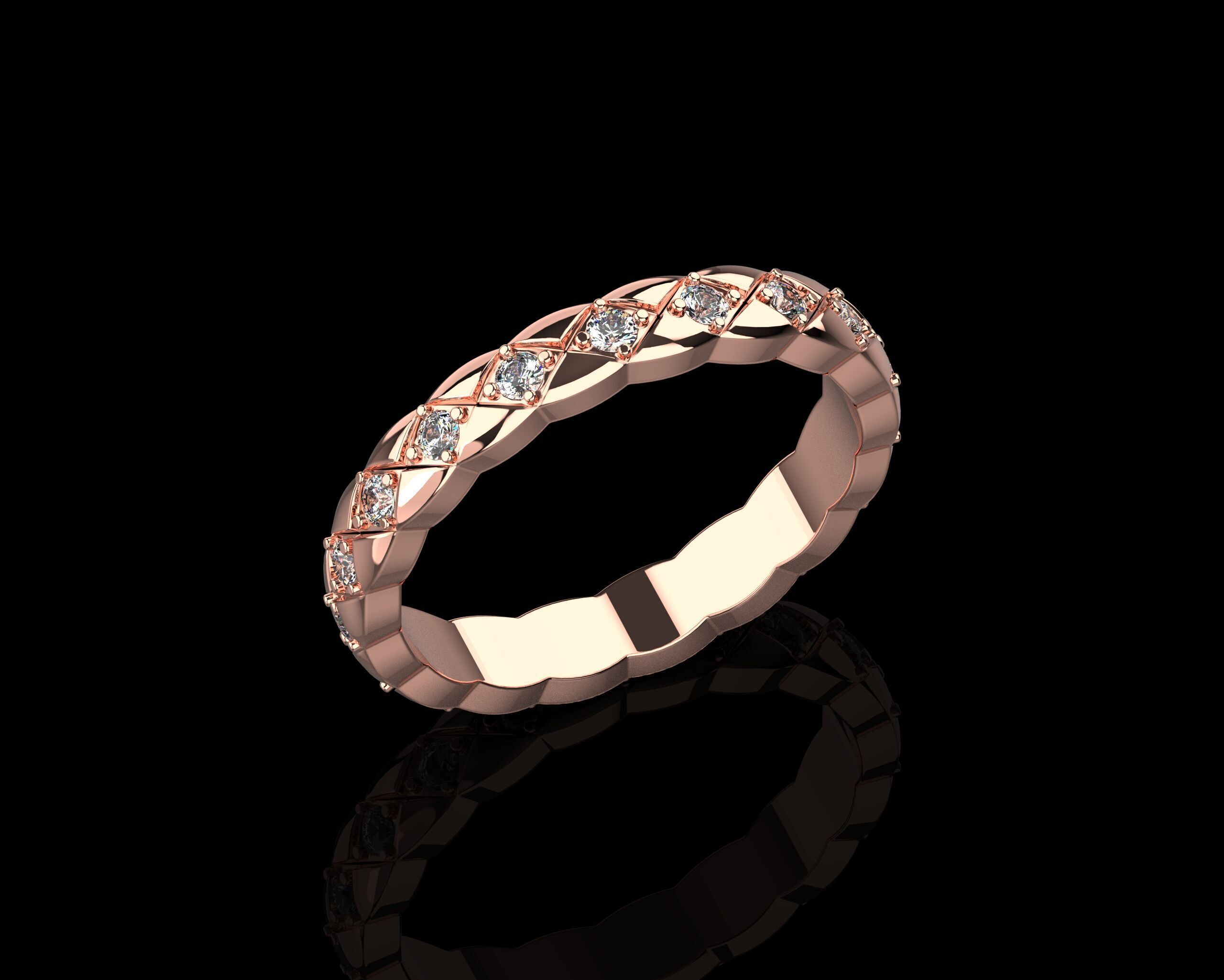 Coco Crush mini ring with diamonds 15 Size N219 3D print model_1