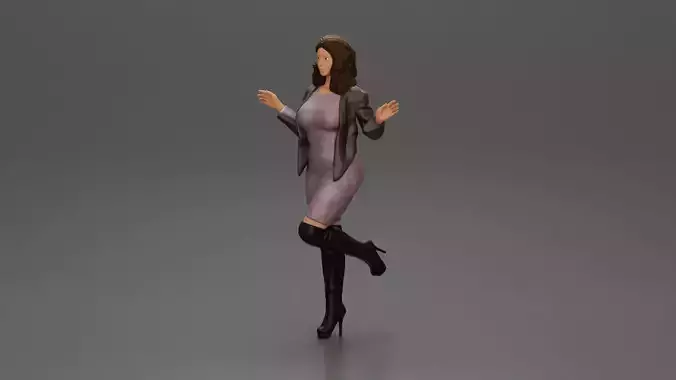 Fashion Forward Stylish Woman in Trendy Ensemble