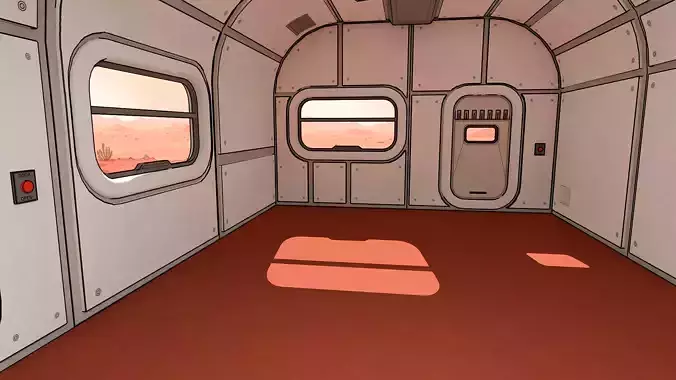 Modular Space Base - Cartoon Style