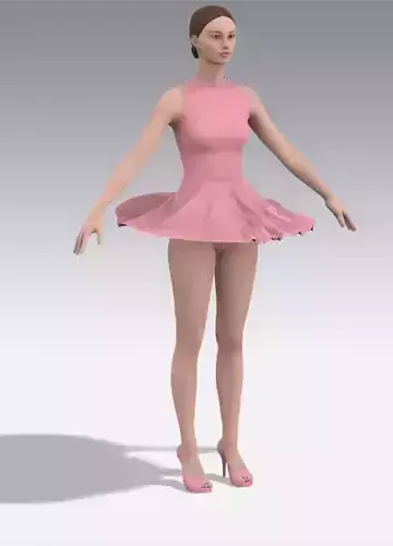  pink matte  halter shape ballerina dress  with tutu  