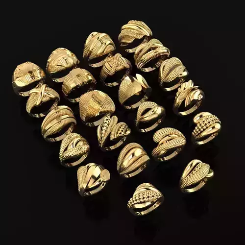 turkish RINGS FILES 36PIECES 3D print model