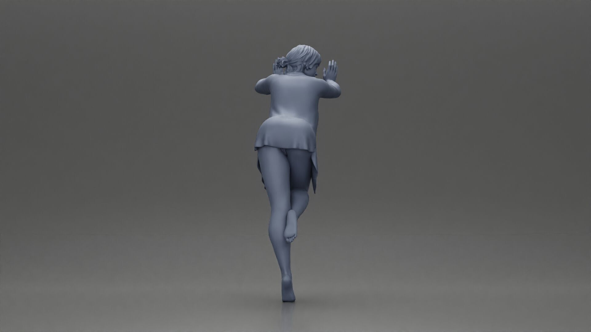 woman in open long shirt and bikini leaning against the wall 3D print model_7