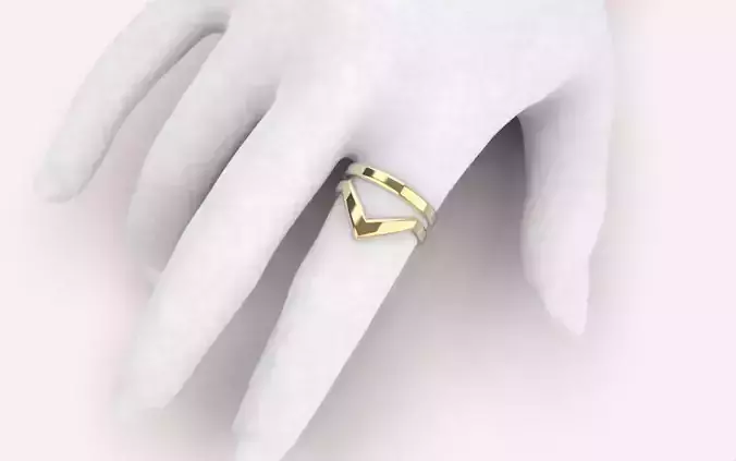 V shape ring and band model 782