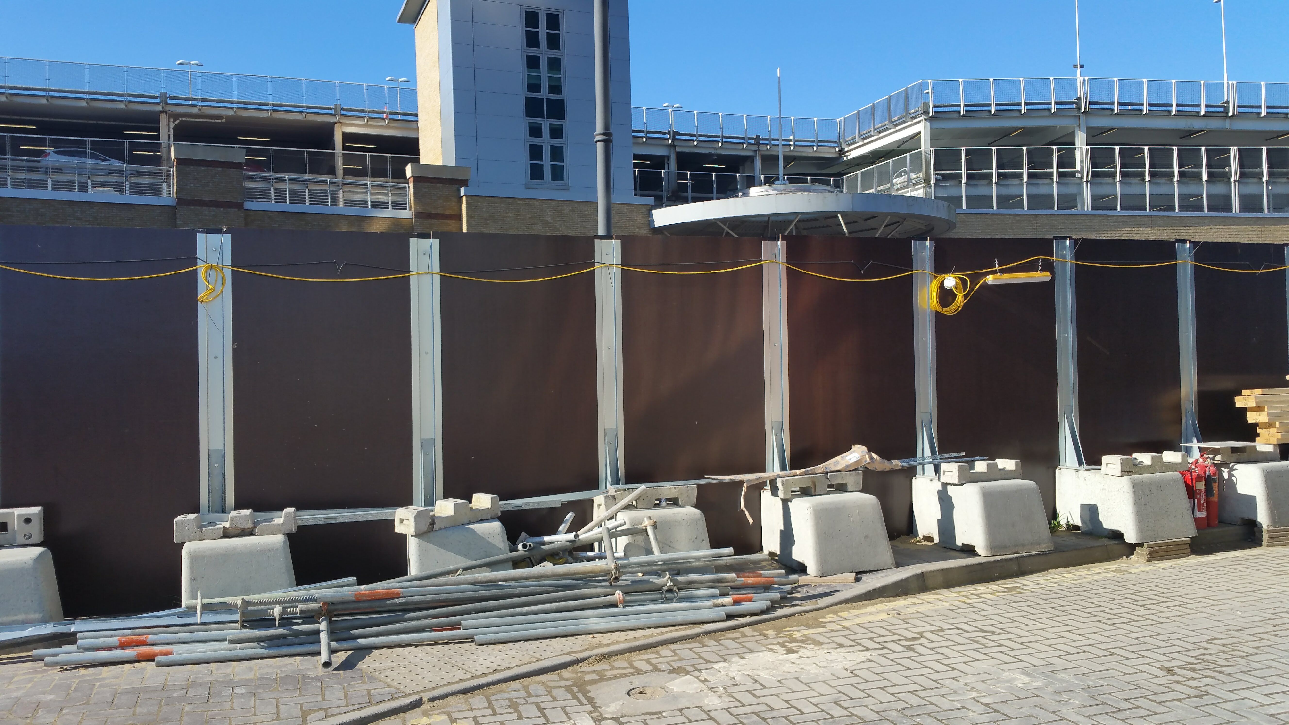 Temporary perimeter fence hoarding set building site Low-poly 3D model_18