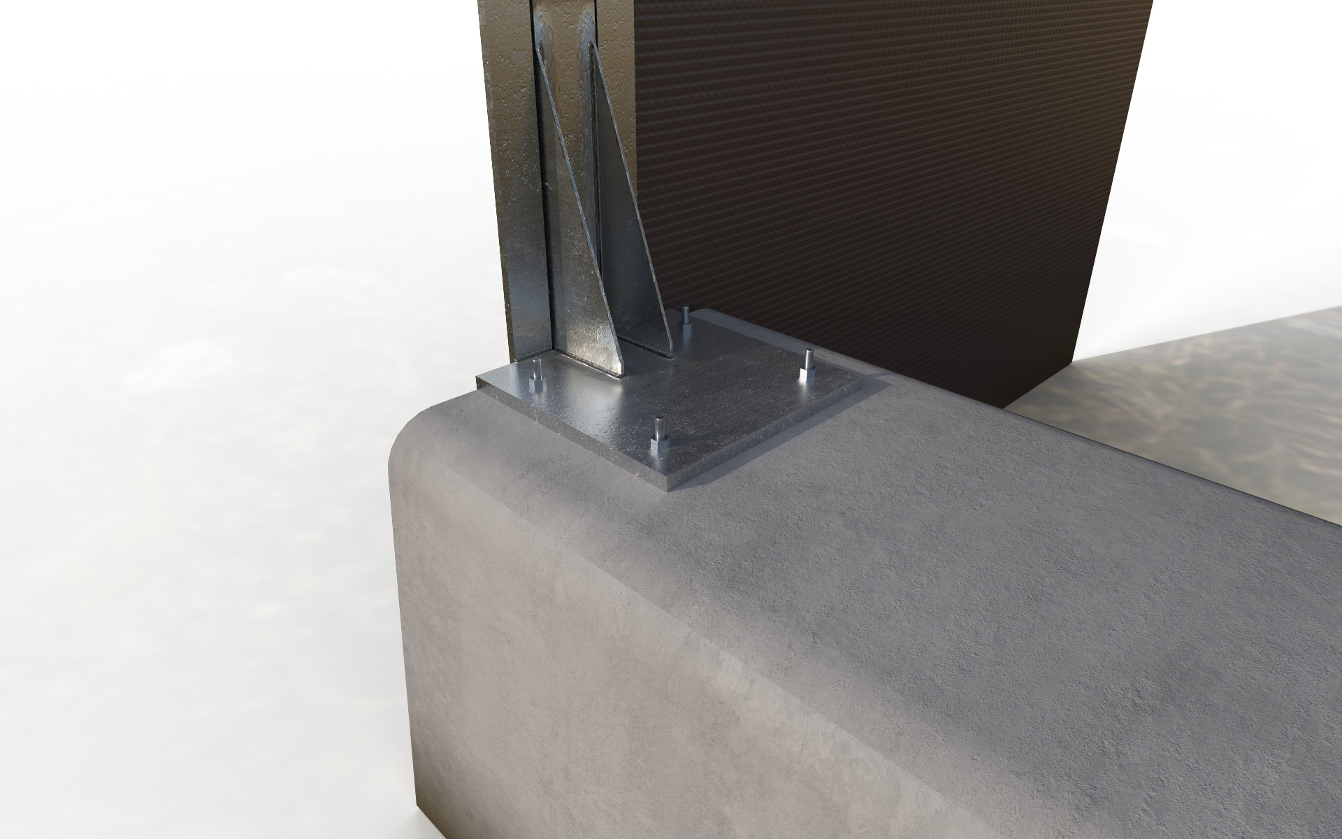 Temporary perimeter fence hoarding set building site Low-poly 3D model_5