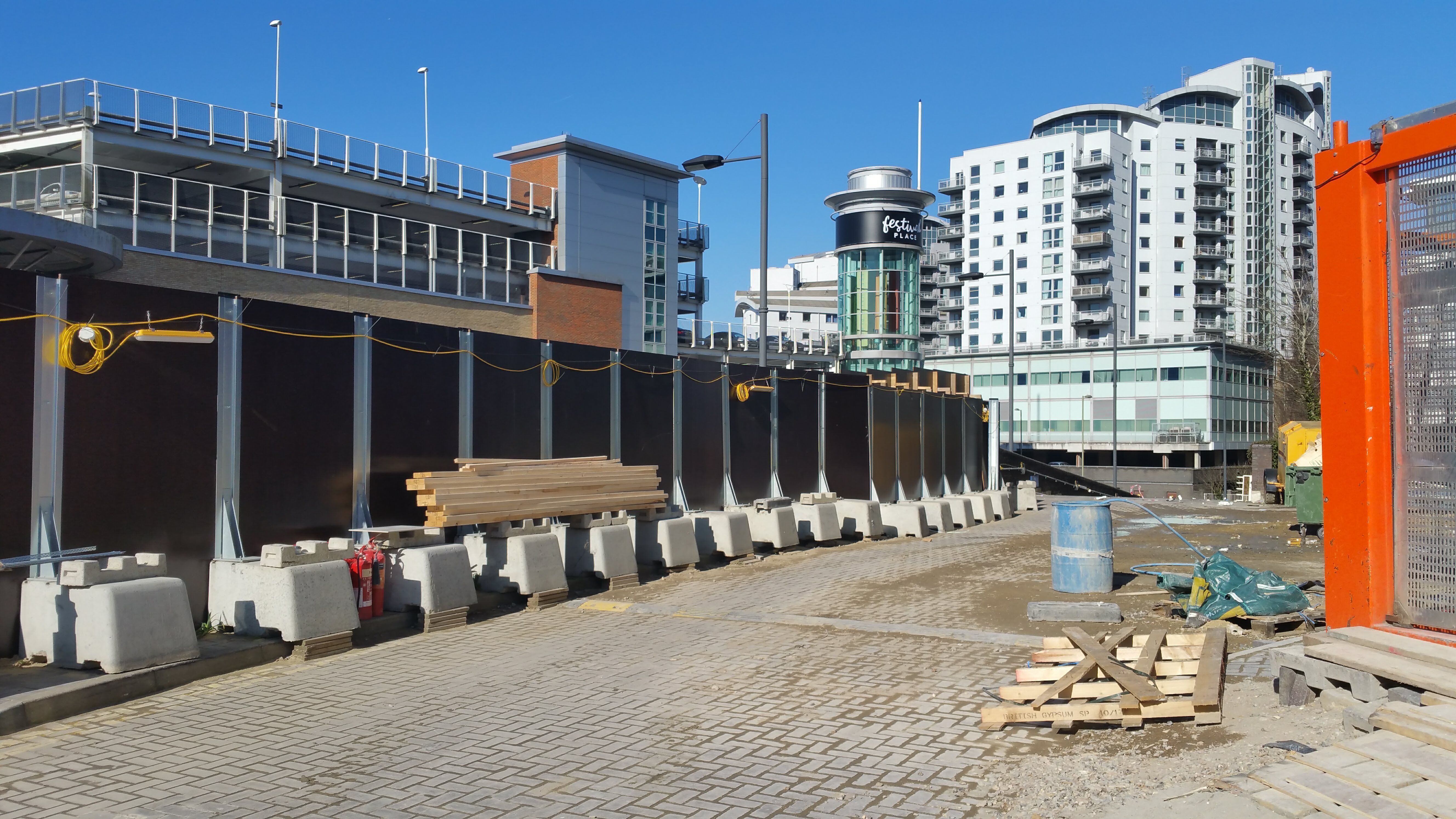 Temporary perimeter fence hoarding set building site Low-poly 3D model_19