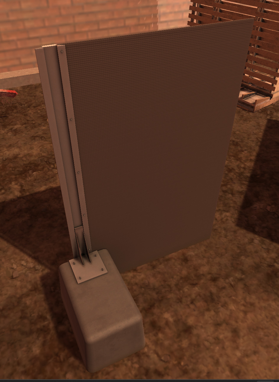 Temporary perimeter fence hoarding set building site Low-poly 3D model_8