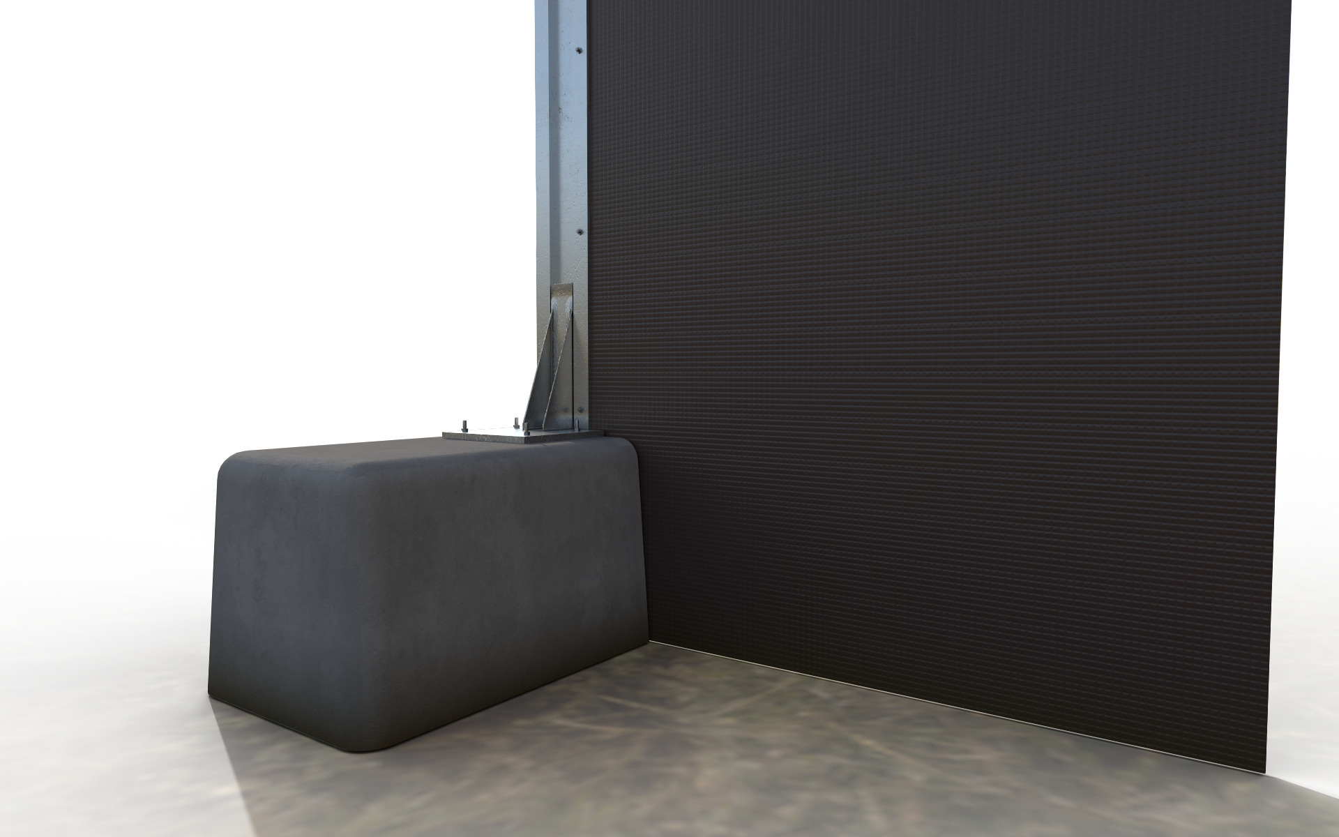 Temporary perimeter fence hoarding set building site Low-poly 3D model_4