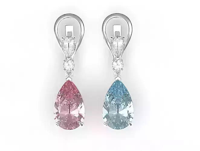 Earrings pear 3D print model