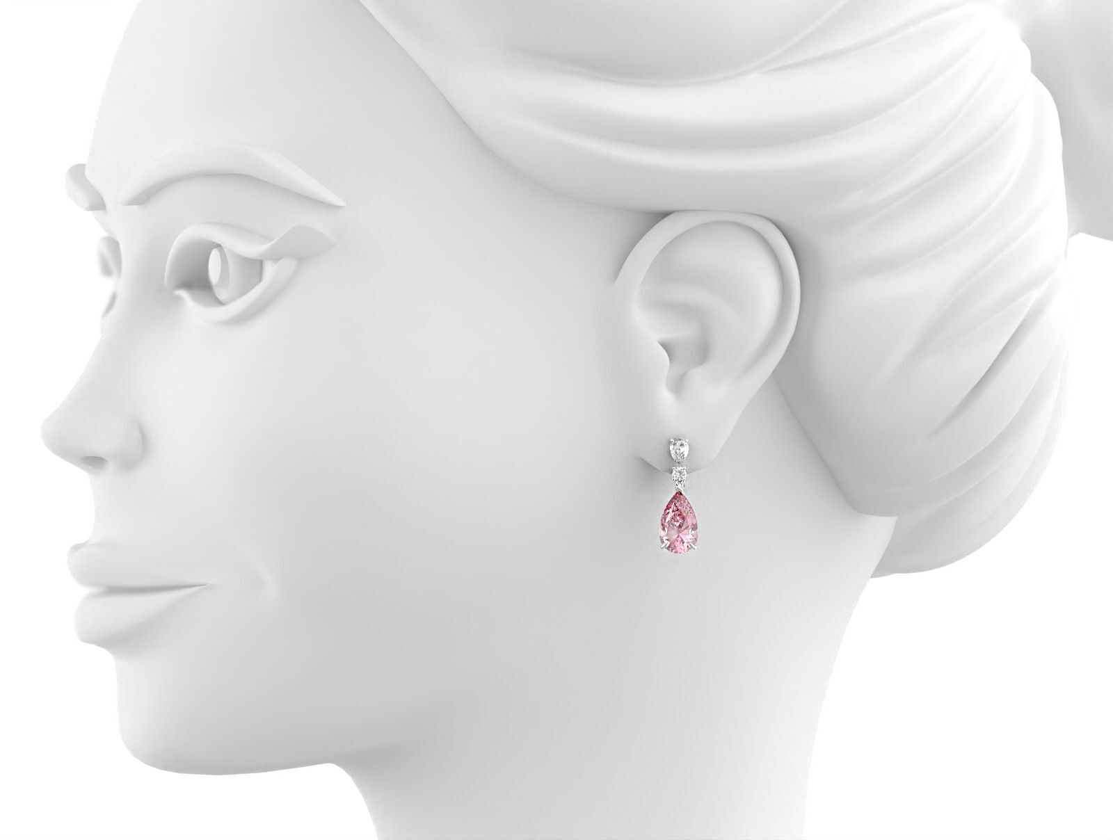 Earrings pear 3D print model_15