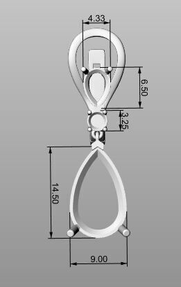 Earrings pear 3D print model_8