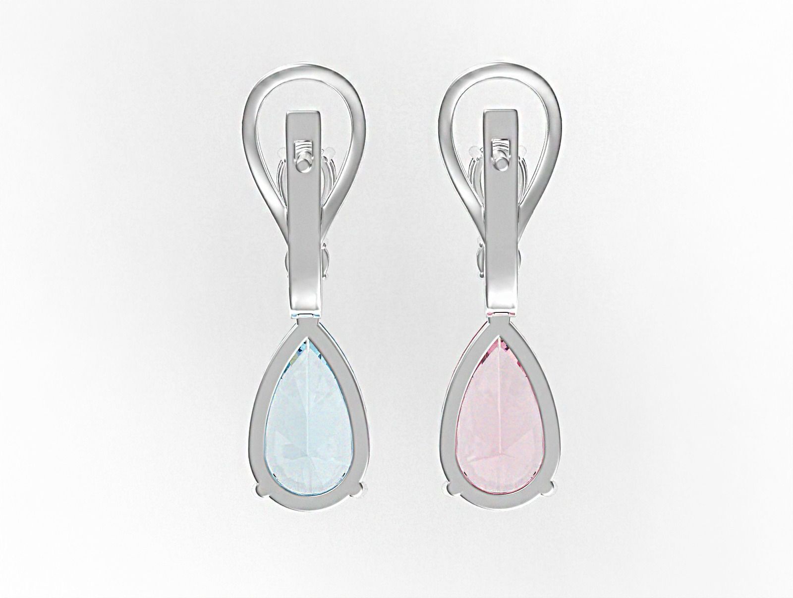 Earrings pear 3D print model_19