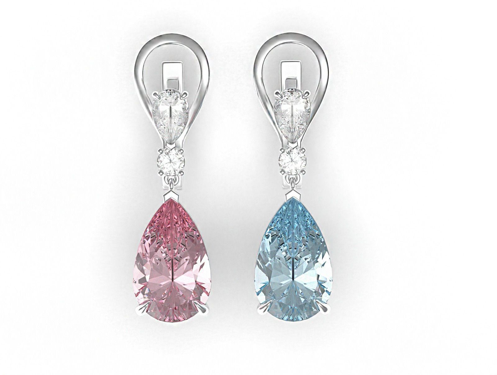 Earrings pear 3D print model_18