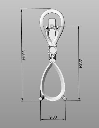 Earrings pear 3D print model_11