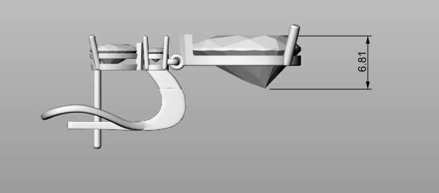 Earrings pear 3D print model_10