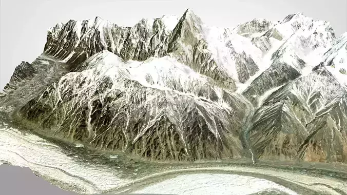 Mountain landscape Crown Peak China  3D model