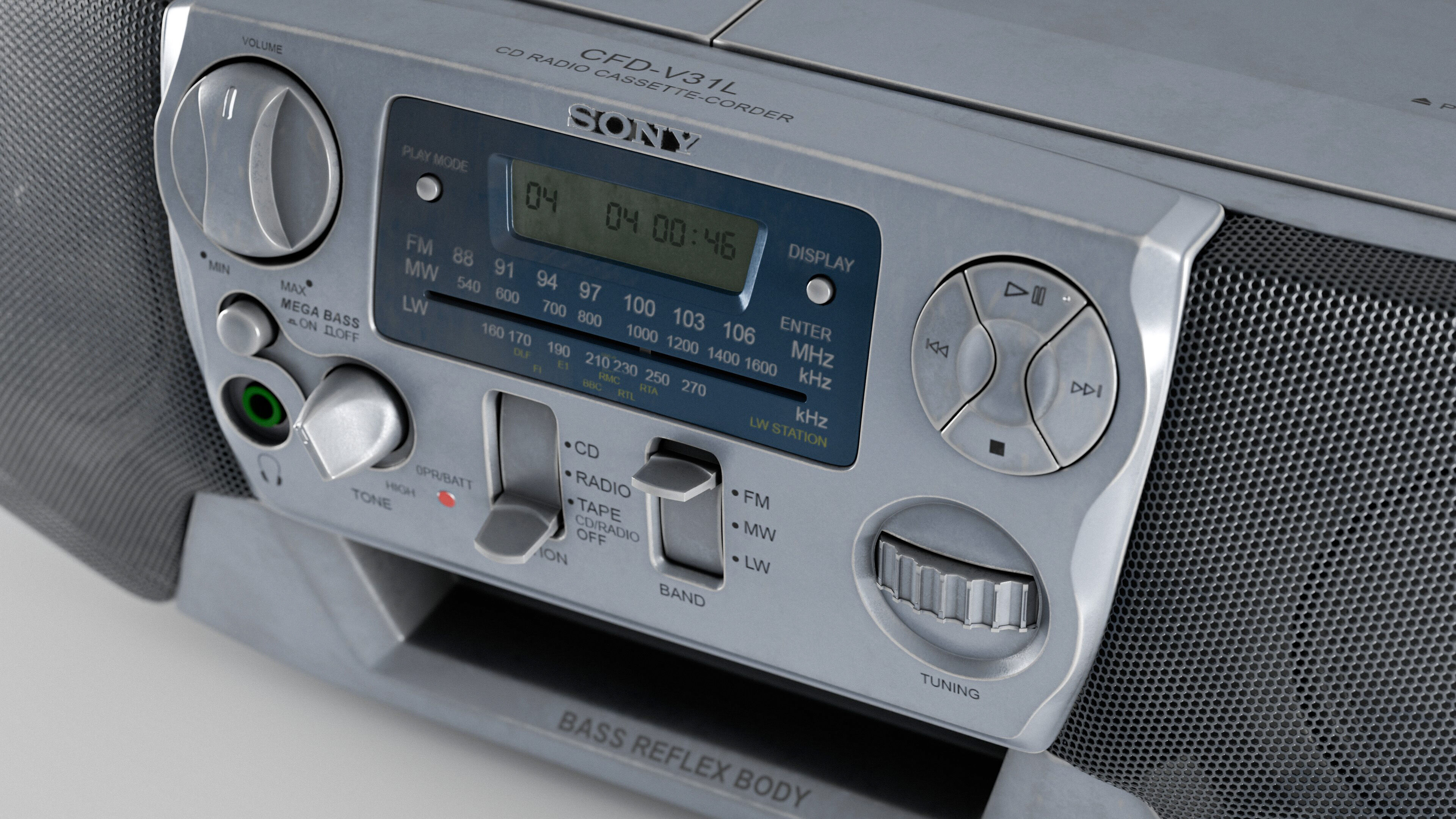 Sony CFD-V31L Cd Radio Cassette-Corder Vintage Condition 3D model_9