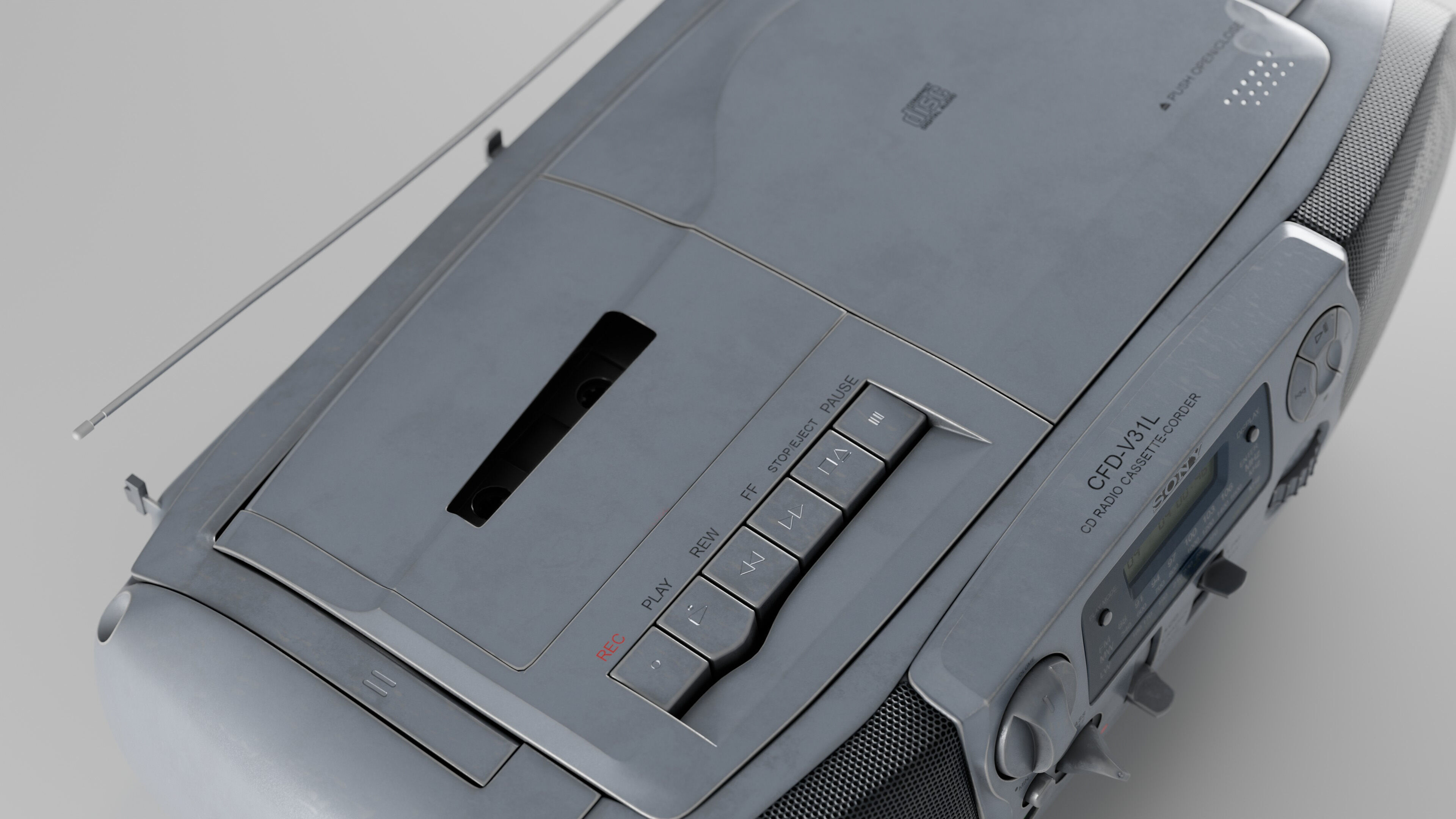 Sony CFD-V31L Cd Radio Cassette-Corder Vintage Condition 3D model_5