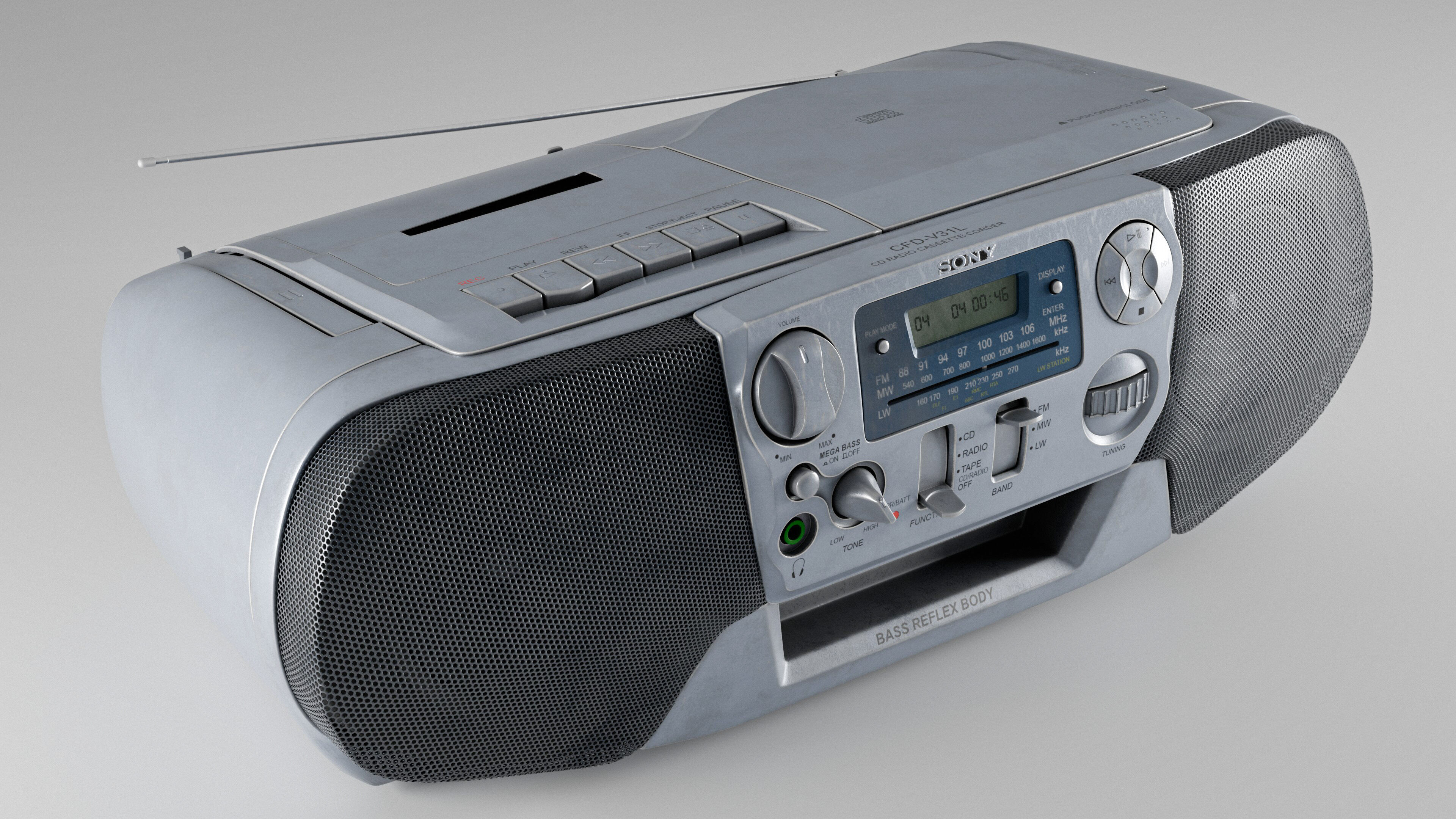 Sony CFD-V31L Cd Radio Cassette-Corder Vintage Condition 3D model_2