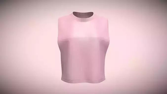 Girls - Sleeveless Crop Tops In Low Poly