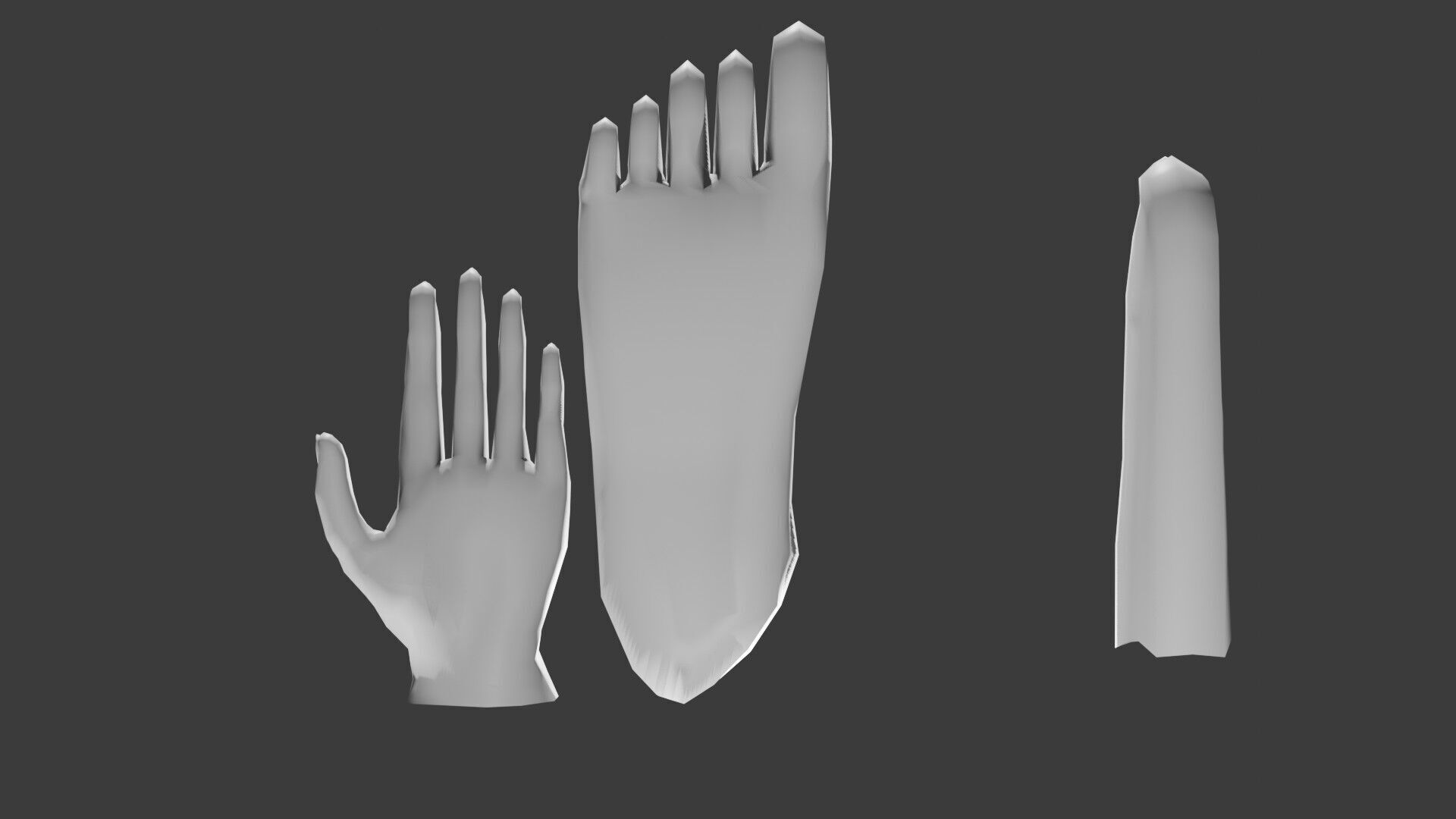 simple body parts anime style low poly Low-poly 3D model_5