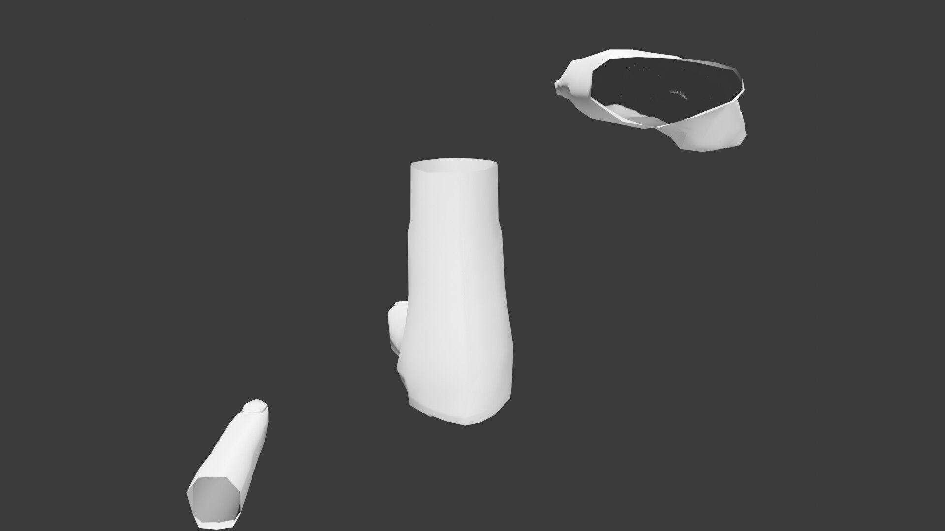 simple body parts anime style low poly Low-poly 3D model_3
