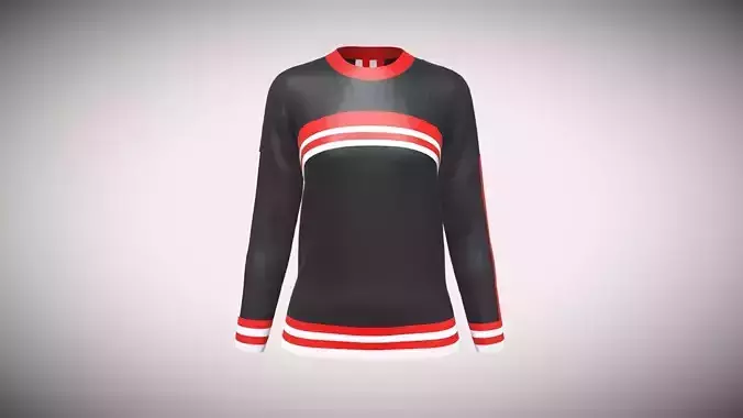 Girls Black And White Sweatshirt In Low Poly