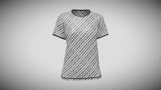 Girls Black Printed T-Shirt In Low Poly