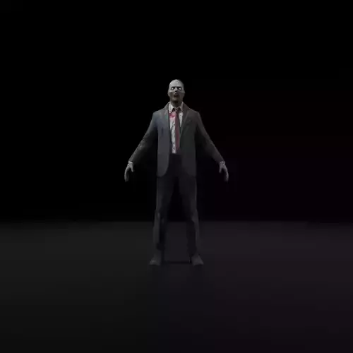 Zombie Businessman - Low Poly Rigged 3D Model Low-poly 3D model