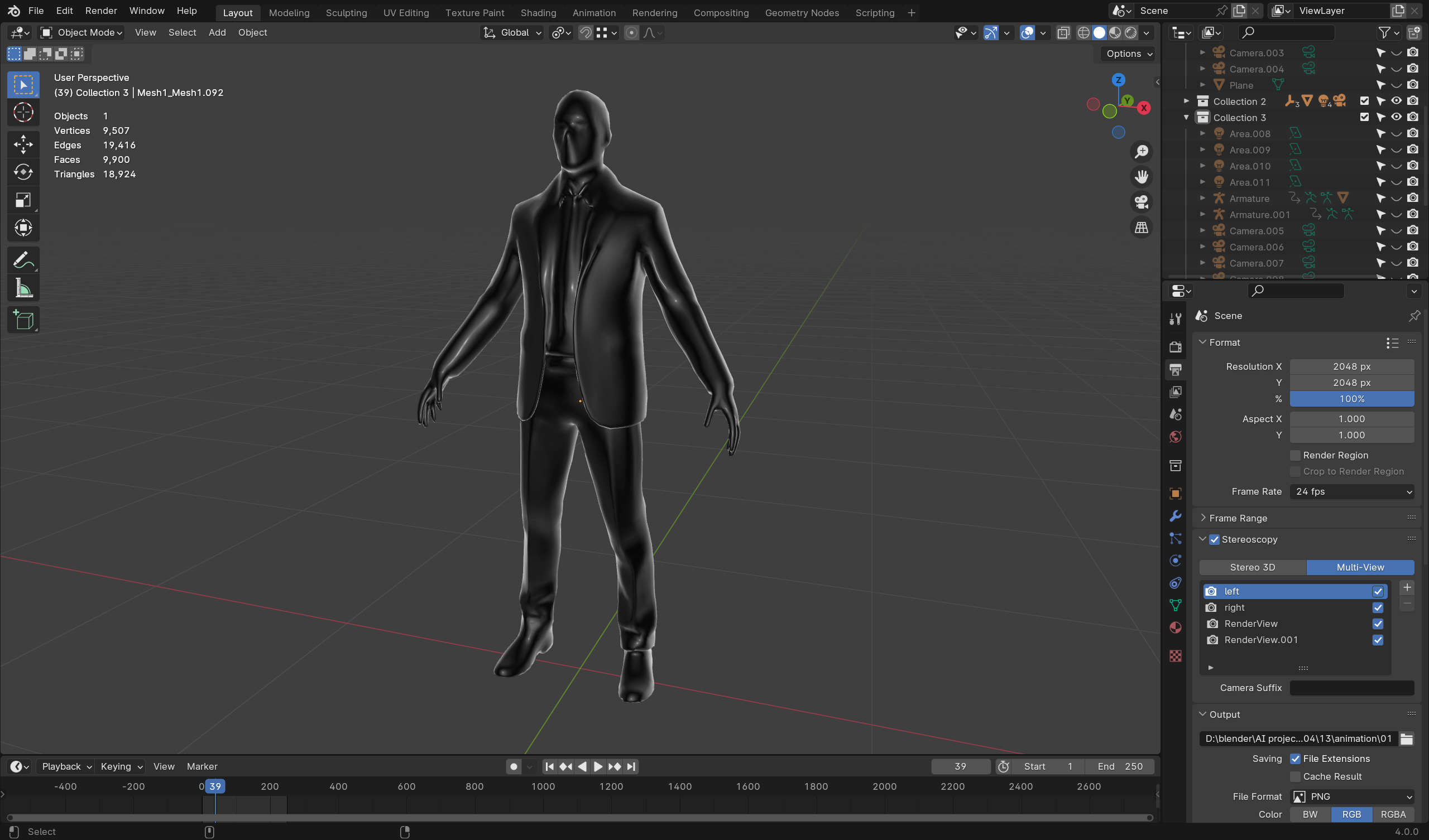Zombie Businessman - Low Poly Rigged 3D Model Low-poly 3D model_9