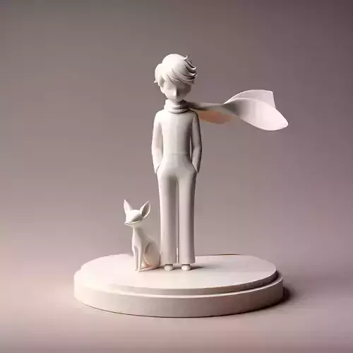 Minimalist Little Prince Fox on Stand