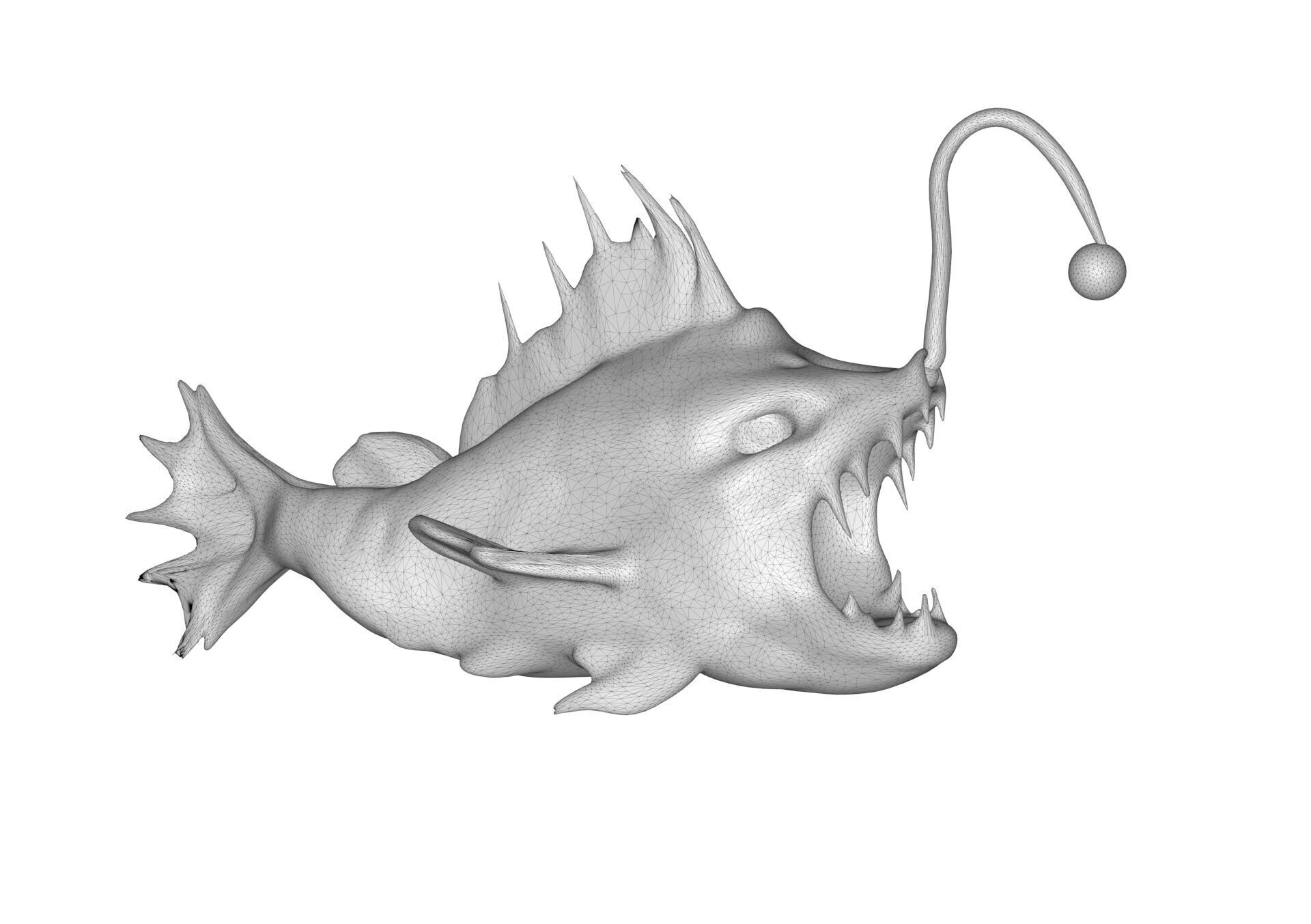 Devil Fish Low-poly 3D model_6