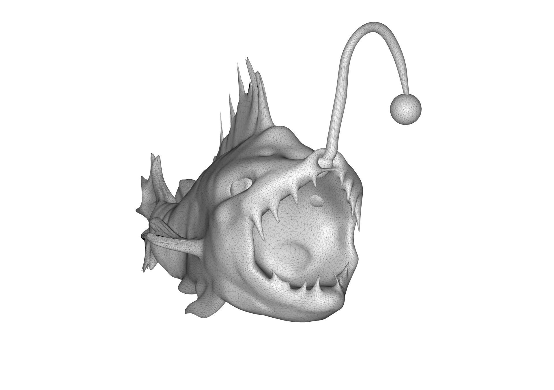 Devil Fish Low-poly 3D model_5