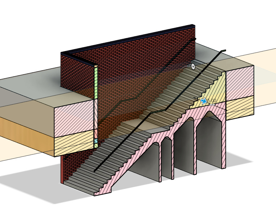 Model Railway Station Platform Brick Subway Steps V2 3D print model_9