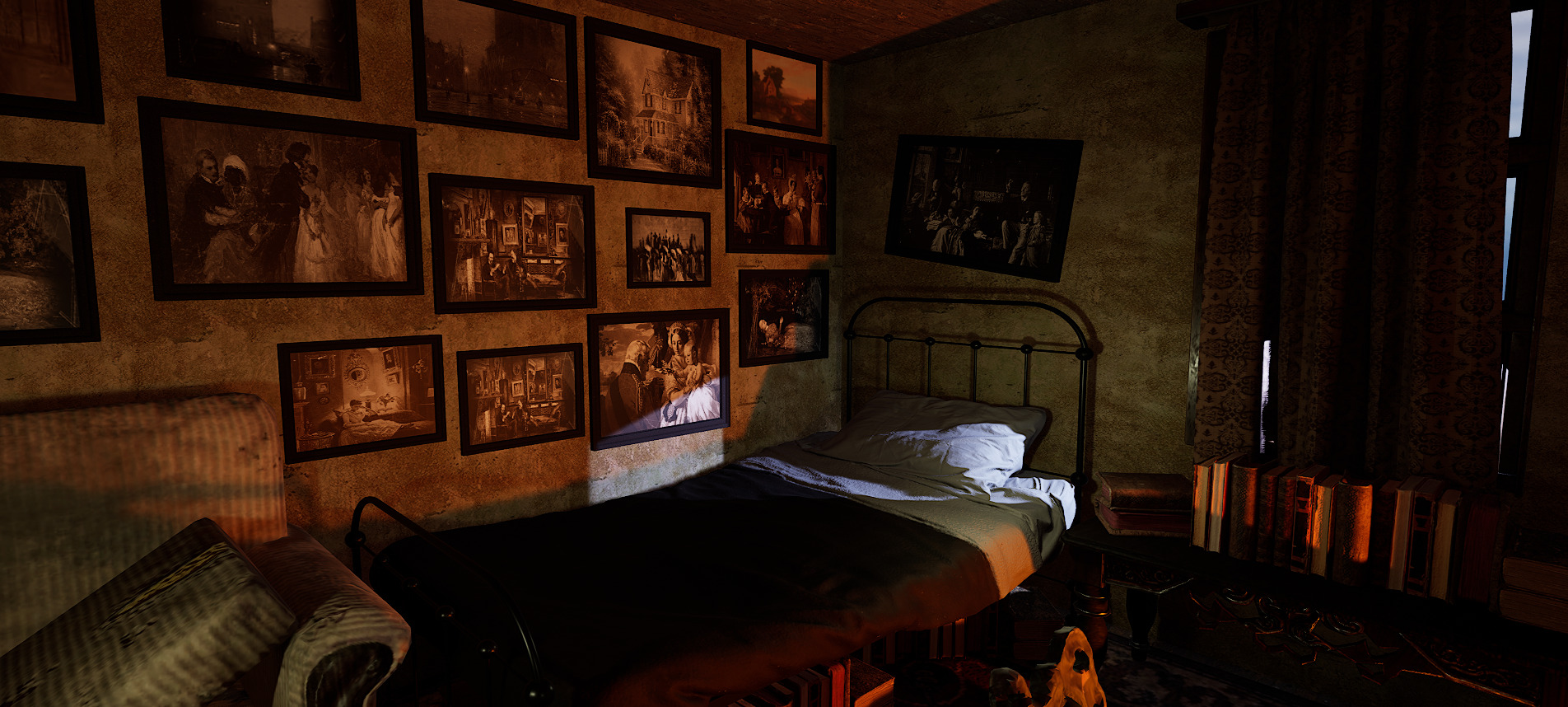 Victorian Nostalgia A Cozy Vintage Room Timeless Elegance 3D model_2