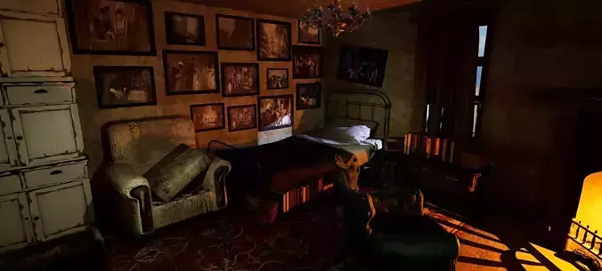 Victorian Nostalgia A Cozy Vintage Room Timeless Elegance 3D model