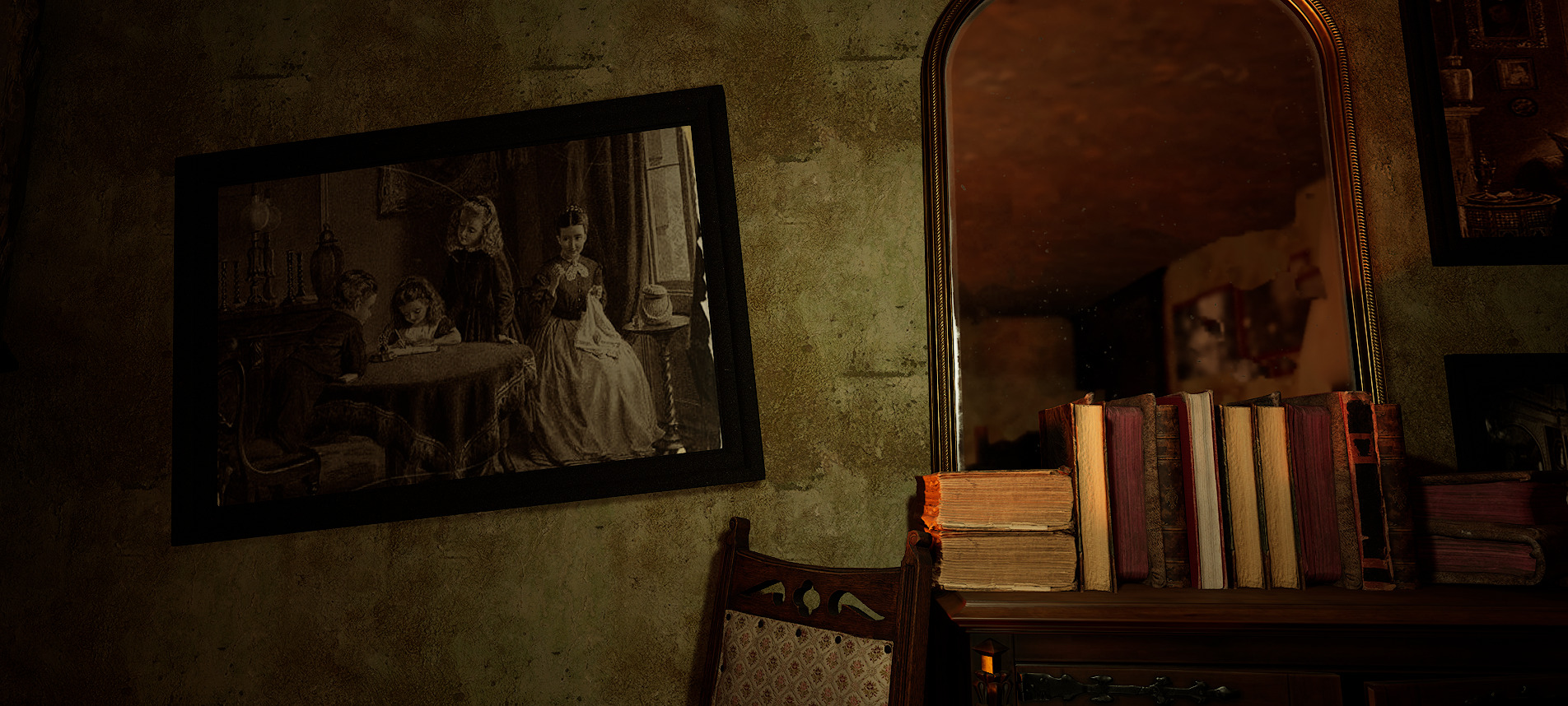Victorian Nostalgia A Cozy Vintage Room Timeless Elegance 3D model_8