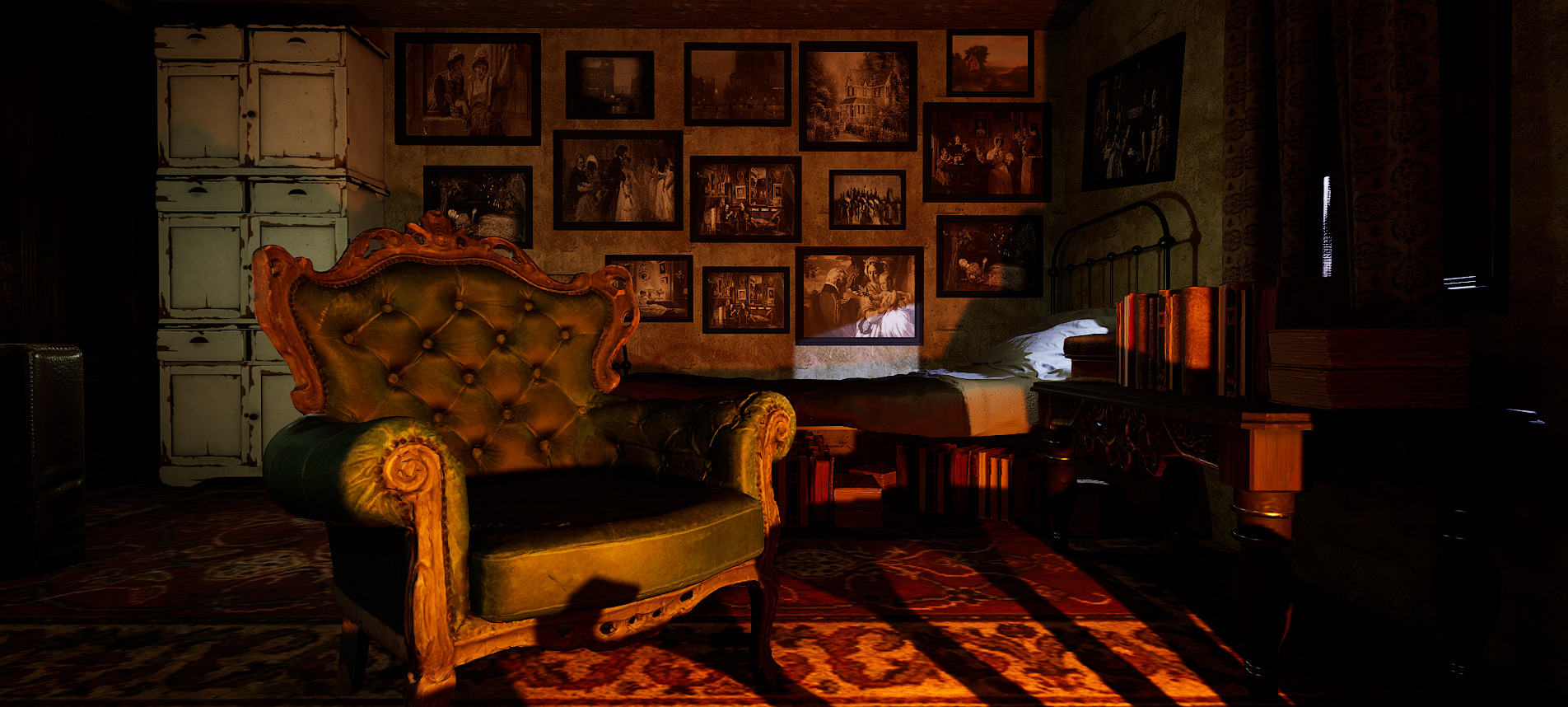 Victorian Nostalgia A Cozy Vintage Room Timeless Elegance 3D model_17