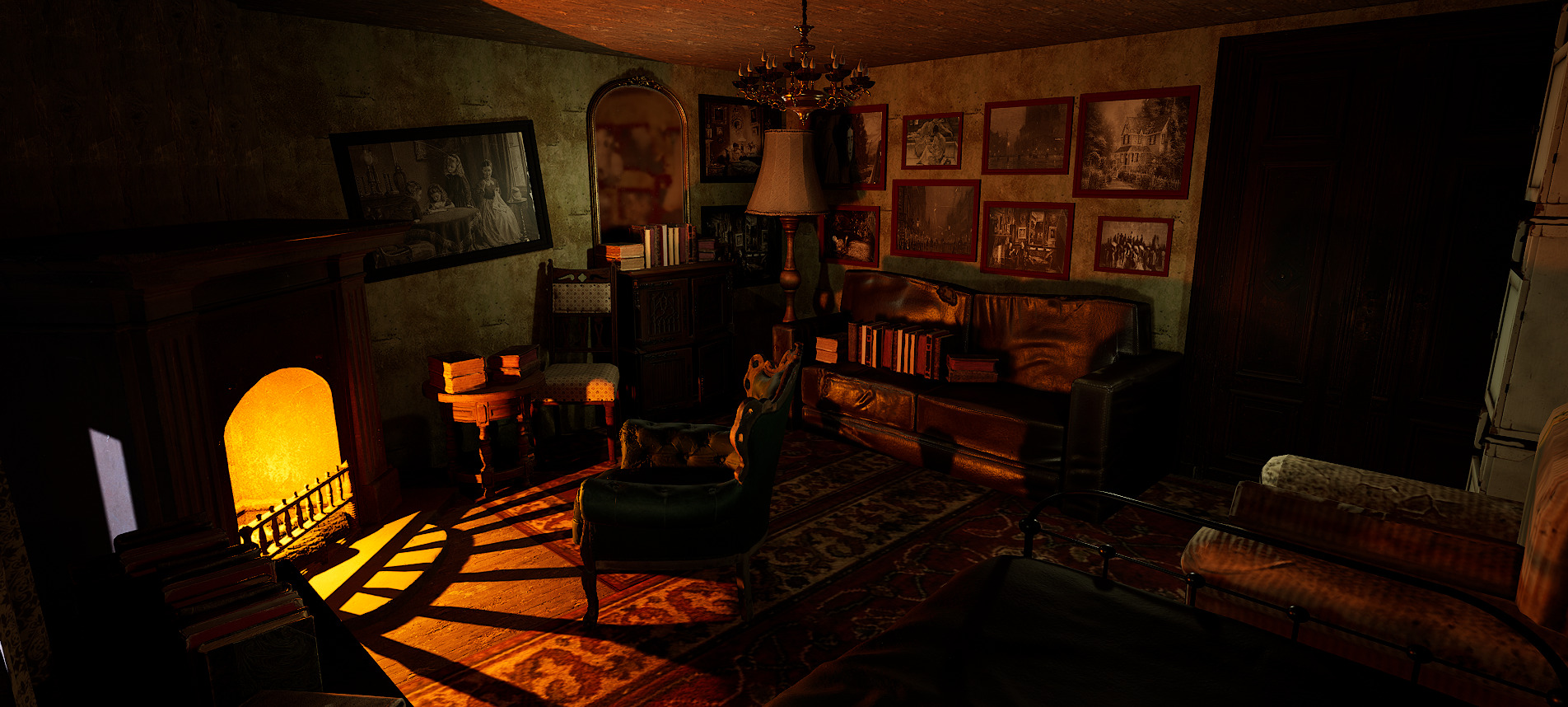 Victorian Nostalgia A Cozy Vintage Room Timeless Elegance 3D model_15
