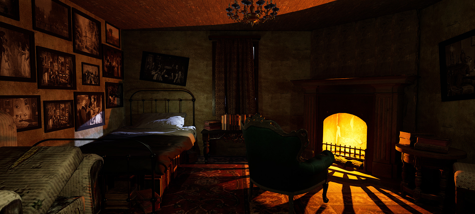 Victorian Nostalgia A Cozy Vintage Room Timeless Elegance 3D model_10