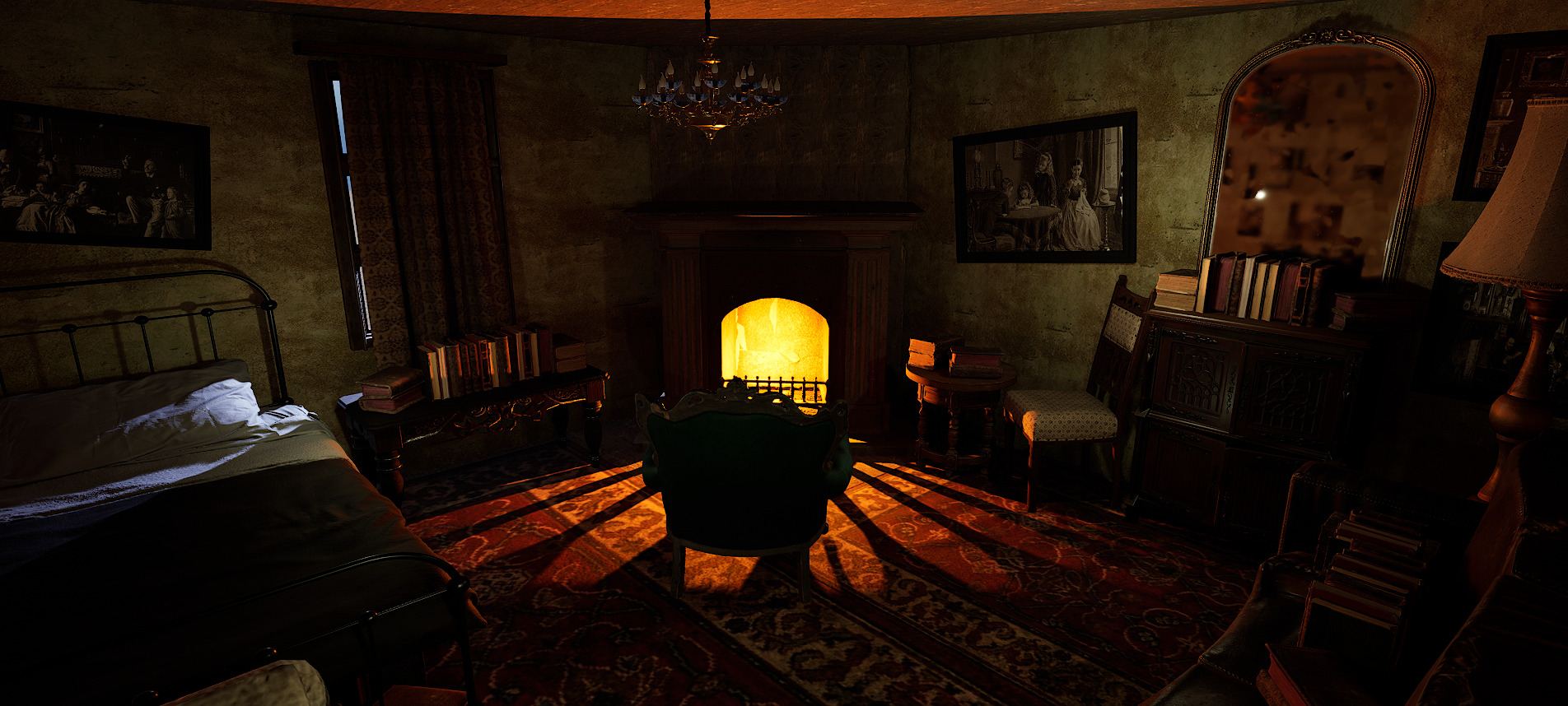 Victorian Nostalgia A Cozy Vintage Room Timeless Elegance 3D model_11