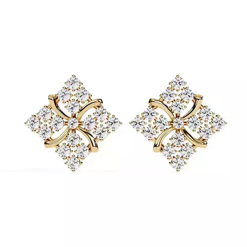 Diamond-studded Round Lab-Grown Diamond studs 3D print model