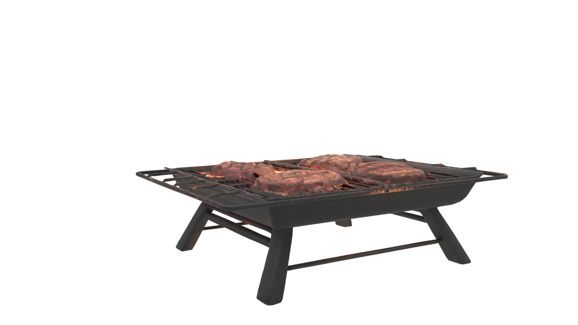 barbeque Low-poly 3D model_4